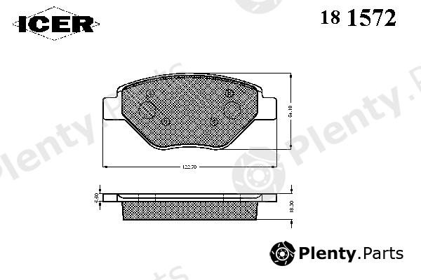 ICER part 181572 Brake Pad Set, disc brake