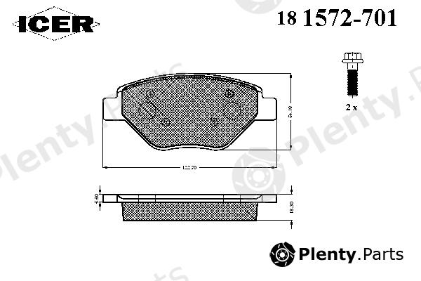  ICER part 181572-701 (181572701) Brake Pad Set, disc brake