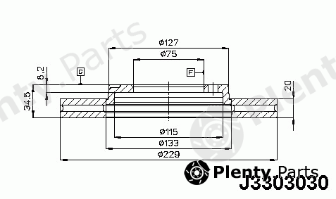  NIPPARTS part J3303030 Brake Disc