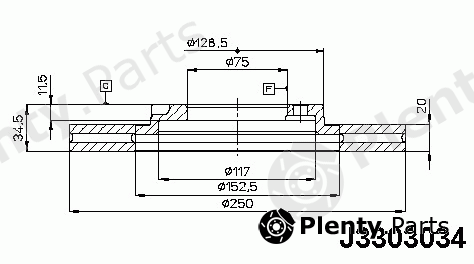  NIPPARTS part J3303034 Brake Disc