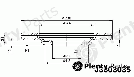  NIPPARTS part J3303035 Brake Disc