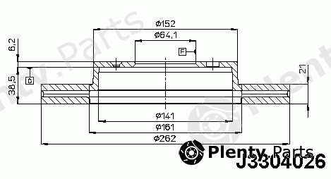  NIPPARTS part J3304026 Brake Disc