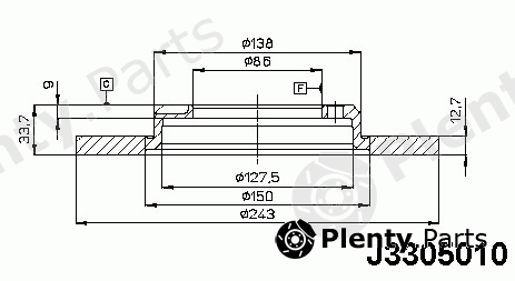  NIPPARTS part J3305010 Brake Disc