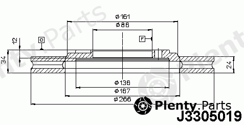  NIPPARTS part J3305019 Brake Disc