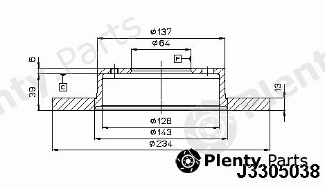  NIPPARTS part J3305038 Brake Disc