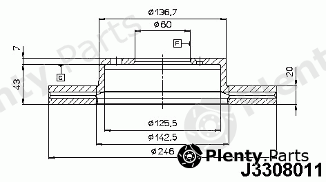  NIPPARTS part J3308011 Brake Disc