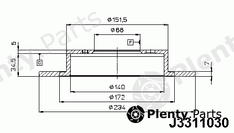  NIPPARTS part J3311030 Brake Disc
