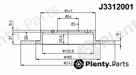  NIPPARTS part J3312001 Brake Disc