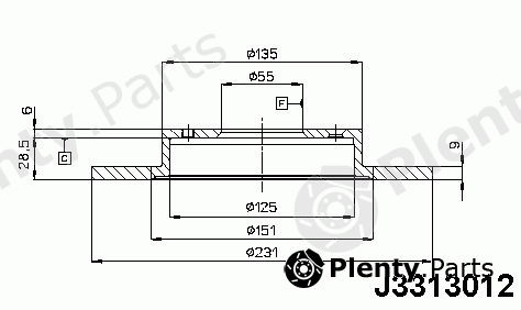  NIPPARTS part J3313012 Brake Disc