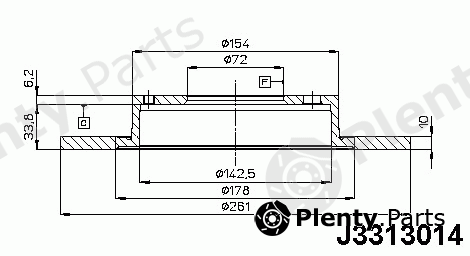  NIPPARTS part J3313014 Brake Disc