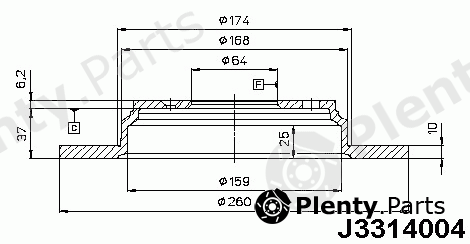  NIPPARTS part J3314004 Brake Disc