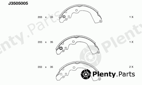  NIPPARTS part J3505005 Brake Shoe Set