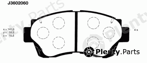  NIPPARTS part J3602060 Brake Pad Set, disc brake