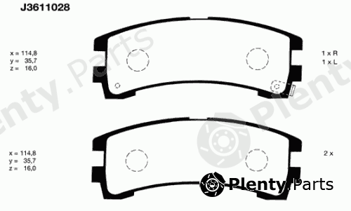  NIPPARTS part J3611028 Brake Pad Set, disc brake