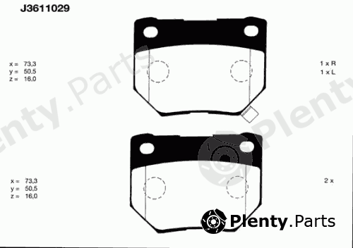  NIPPARTS part J3611029 Brake Pad Set, disc brake