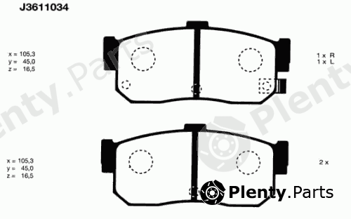  NIPPARTS part J3611034 Brake Pad Set, disc brake