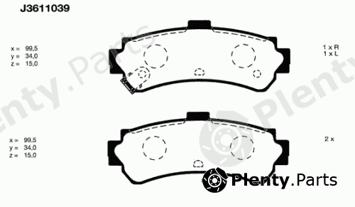  NIPPARTS part J3611039 Brake Pad Set, disc brake