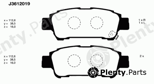  NIPPARTS part J3612019 Brake Pad Set, disc brake