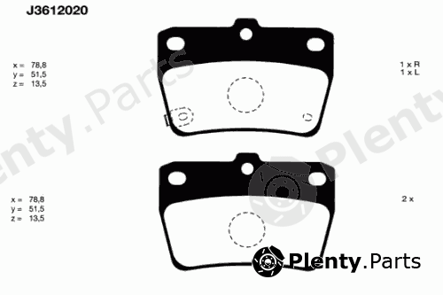  NIPPARTS part J3612020 Brake Pad Set, disc brake