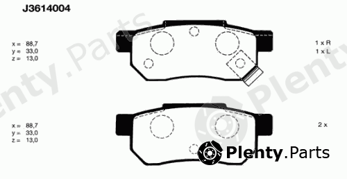  NIPPARTS part J3614004 Brake Pad Set, disc brake
