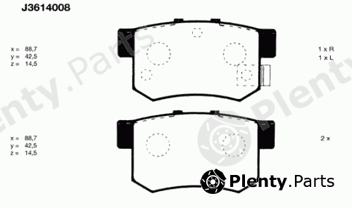  NIPPARTS part J3614008 Brake Pad Set, disc brake