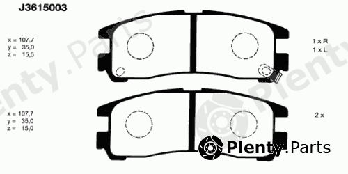 NIPPARTS part J3615003 Brake Pad Set, disc brake