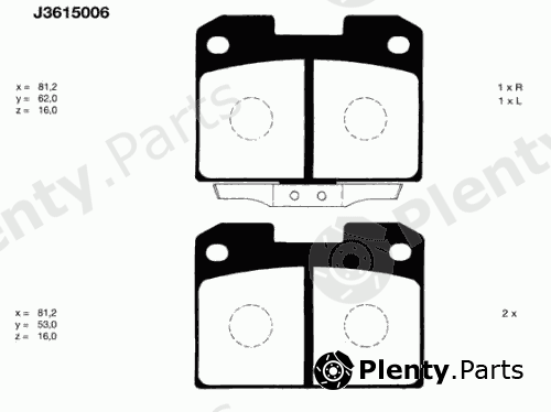 NIPPARTS part J3615006 Brake Pad Set, disc brake