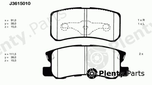  NIPPARTS part J3615010 Brake Pad Set, disc brake