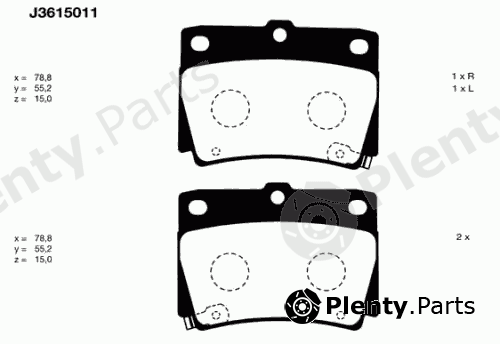  NIPPARTS part J3615011 Brake Pad Set, disc brake