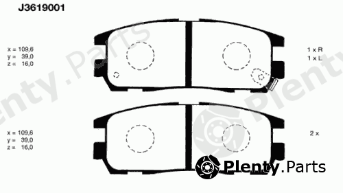  NIPPARTS part J3619001 Brake Pad Set, disc brake