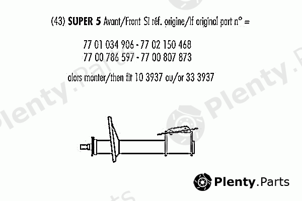  RECORD FRANCE part 333937 Shock Absorber
