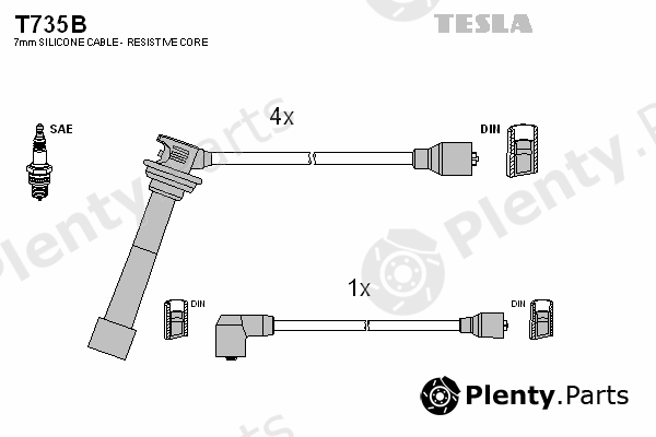  TESLA part T735B Ignition Cable Kit
