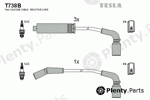  TESLA part T738B Ignition Cable Kit