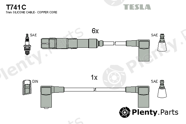  TESLA part T741C Ignition Cable Kit