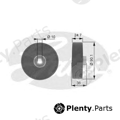  GATES part T36001 Deflection/Guide Pulley, v-ribbed belt