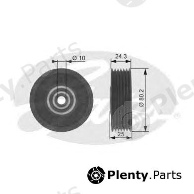 GATES part T36002 Deflection/Guide Pulley, v-ribbed belt