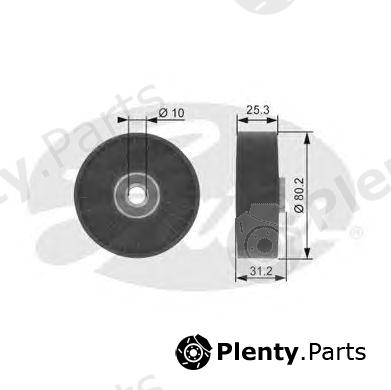  GATES part T36006 Deflection/Guide Pulley, v-ribbed belt