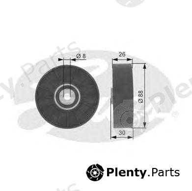  GATES part T36042 Deflection/Guide Pulley, v-ribbed belt