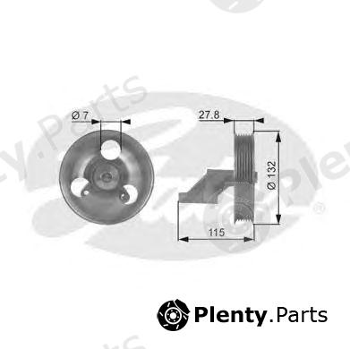  GATES part T36109 Deflection/Guide Pulley, v-ribbed belt
