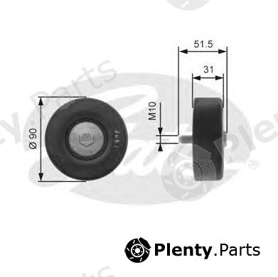  GATES part T36197 Deflection/Guide Pulley, v-ribbed belt