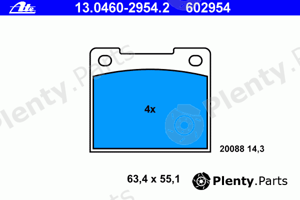  ATE part 13.0460-2954.2 (13046029542) Brake Pad Set, disc brake