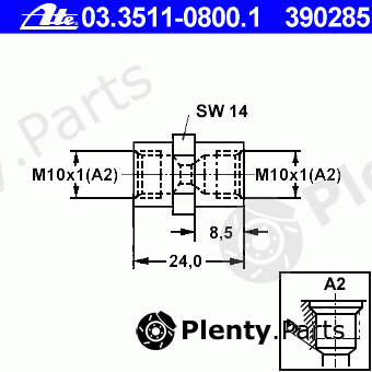  ATE part 03.3511-0800.1 (03351108001) Adapter, brake lines