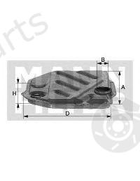  MANN-FILTER part H1914/2KIT (H19142KIT) Hydraulic Filter, automatic transmission