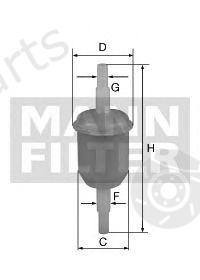  MANN-FILTER part WK31/4 (WK314) Fuel filter