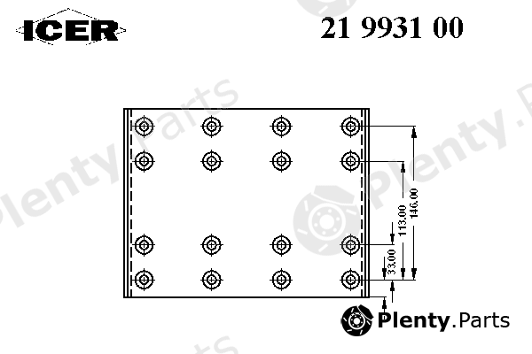  ICER part 21993100 Brake Lining Kit, drum brake