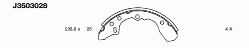  NIPPARTS part J3503028 Brake Shoe Set
