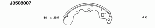  NIPPARTS part J3508007 Brake Shoe Set
