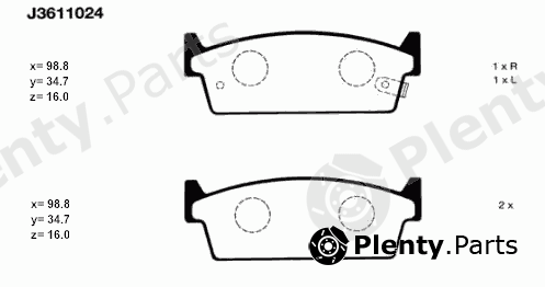  NIPPARTS part J3611024 Brake Pad Set, disc brake