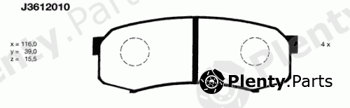  NIPPARTS part J3612010 Brake Pad Set, disc brake