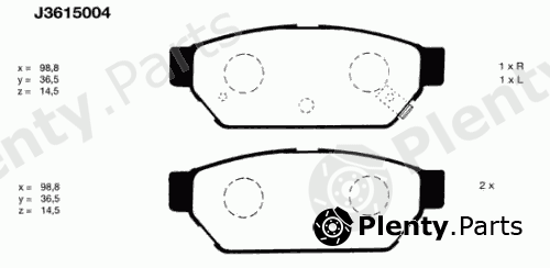  NIPPARTS part J3615004 Brake Pad Set, disc brake